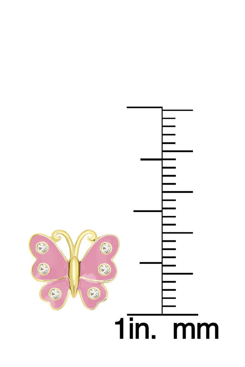 Kids' Butterfly Stud Earrings, Alternate, color, PINK
