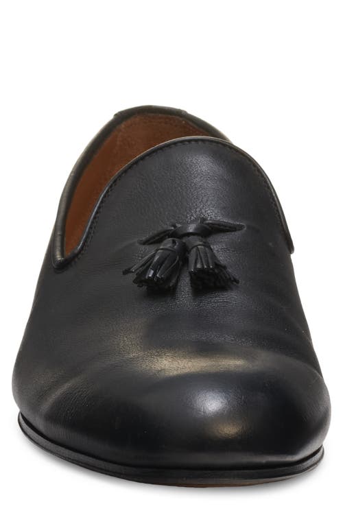 Tom Ford Mens Grain Leather Bailey Tassel Slippers In Black In Black