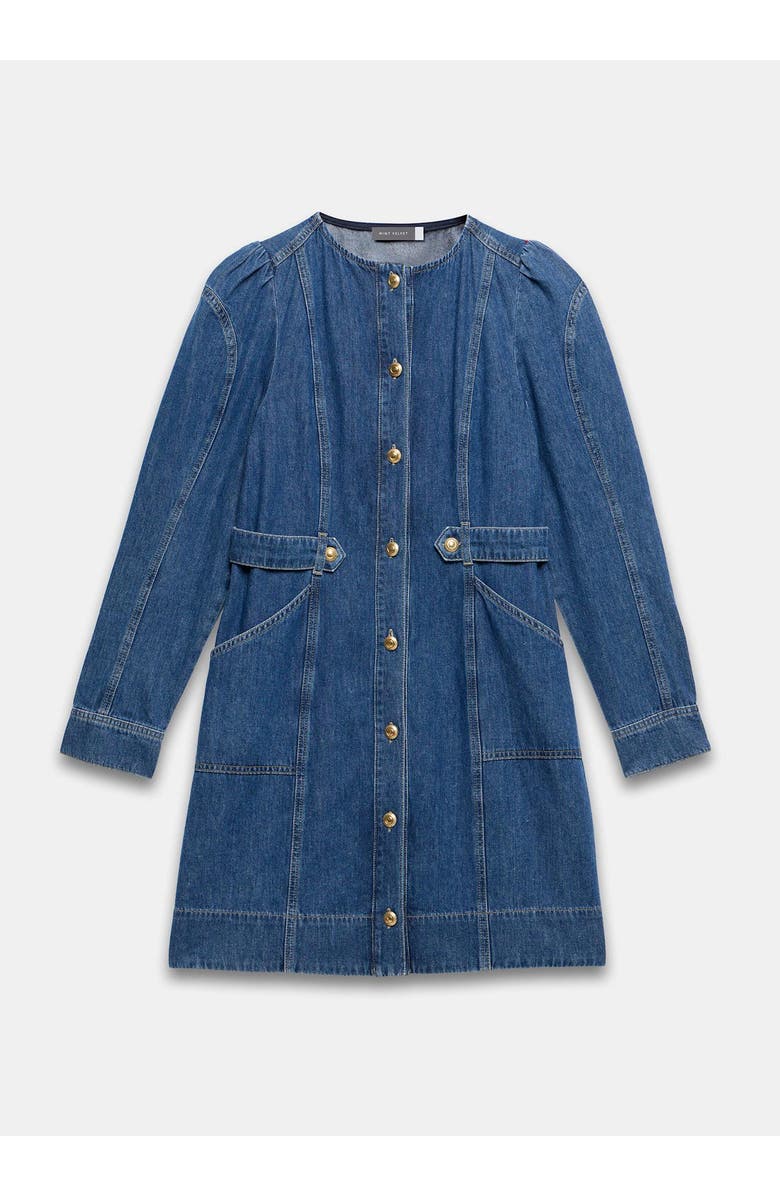 MINT VELVET Denim Puff Sleeve Mini Dress, Alternate, color, Blue