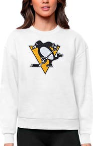 ANTIGUA Women's Antigua White Pittsburgh Penguins Primary Logo Team Logo Victory Crewneck Pullover Sweatshirt