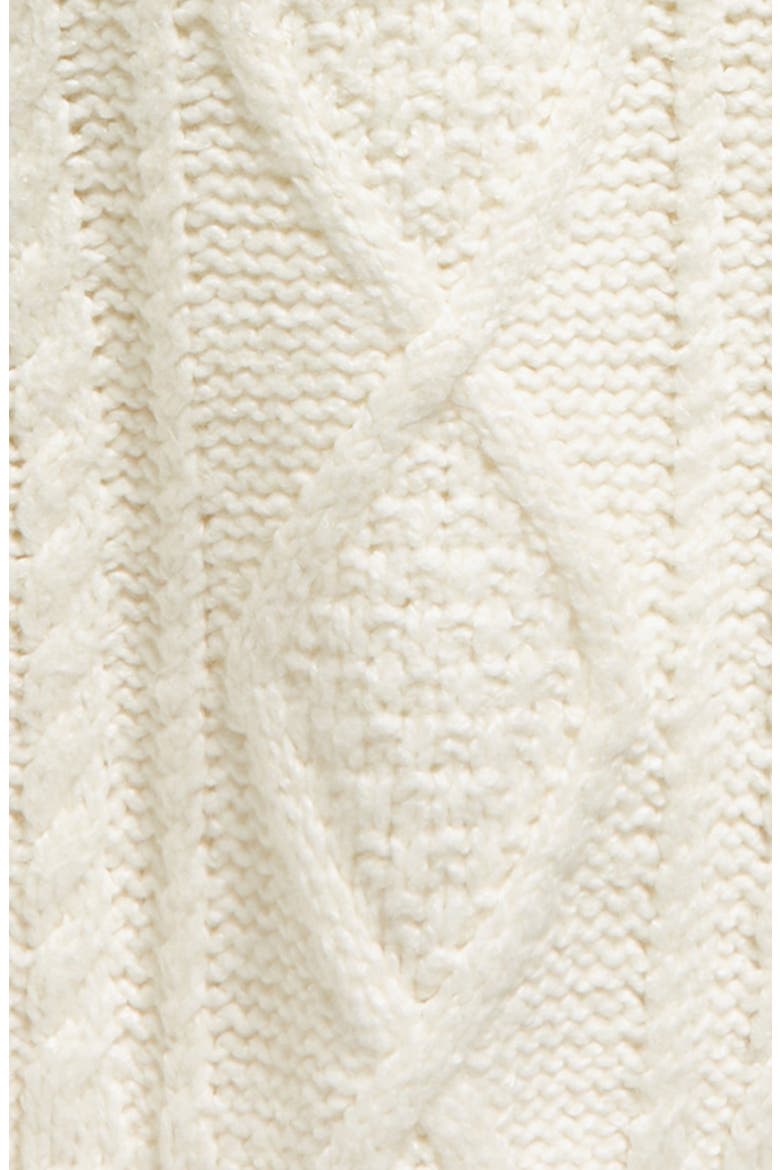 Kids' Cable Stitch Hoodie Sweater, Alternate, color, CLOUD DANCER