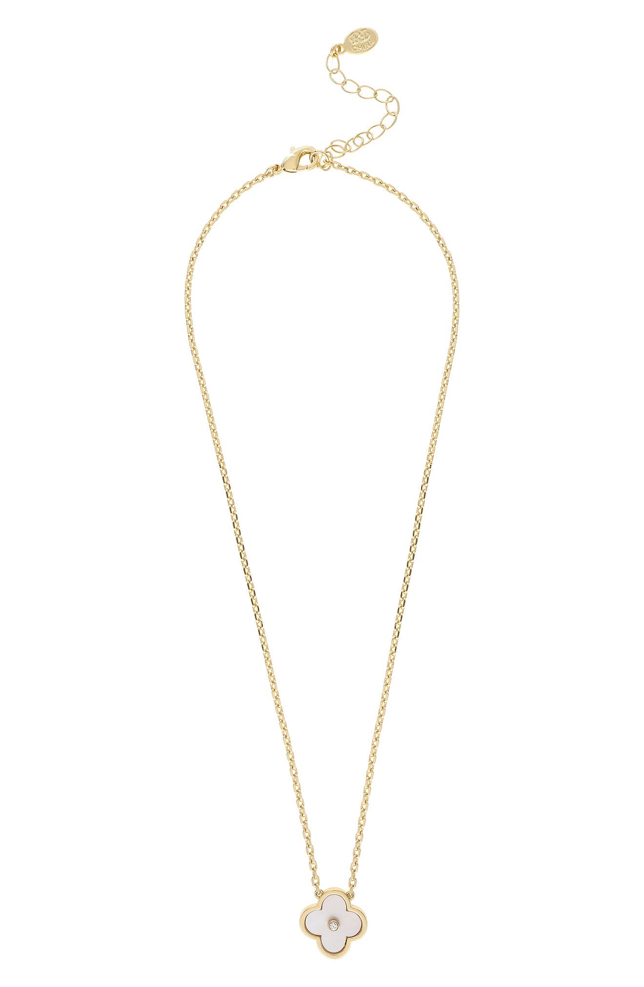 Faux Pearl Flower Station Necklace