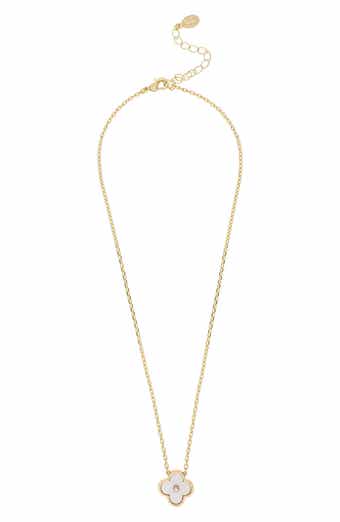 Faux Pearl Flower Station Necklace