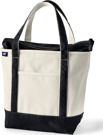 Land’s end tote bag made in USA Amazon.com: Lands' End Solid Zip Top Canvas Tote Black/black