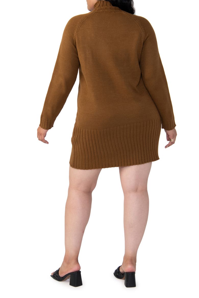 Long Sleeve Turtleneck Sweater Dress, Alternate, color, SPICE