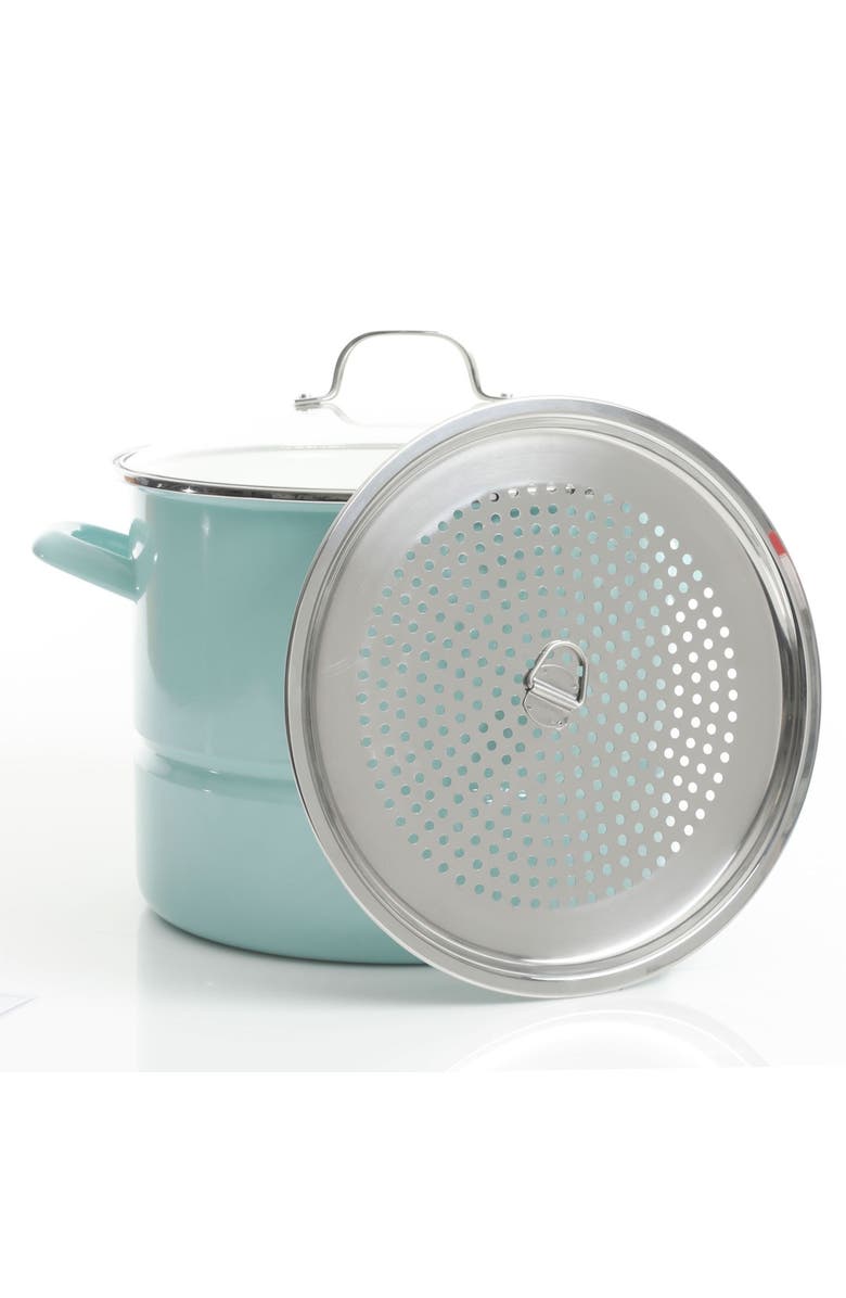 Kenmore 16 Quart Stainless Steel Pot  with Steamer Insert and Glass Lid, Alternate, color, 