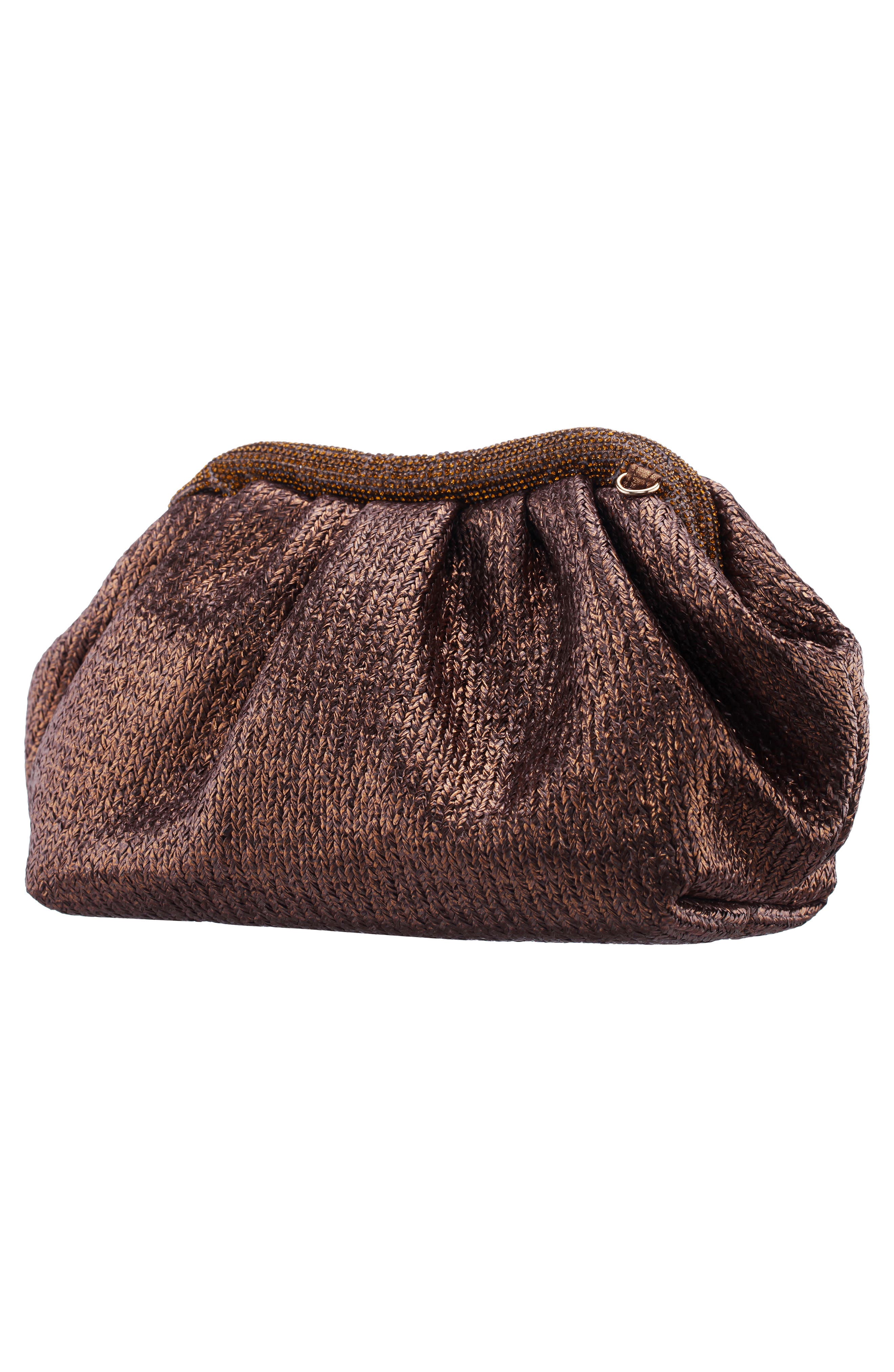 Nina Zayla Frame Clutch, Alternate, color, Bronze