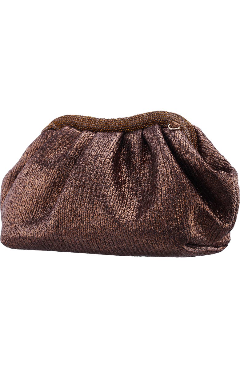 Nina Zayla Frame Clutch, Alternate, color, Bronze