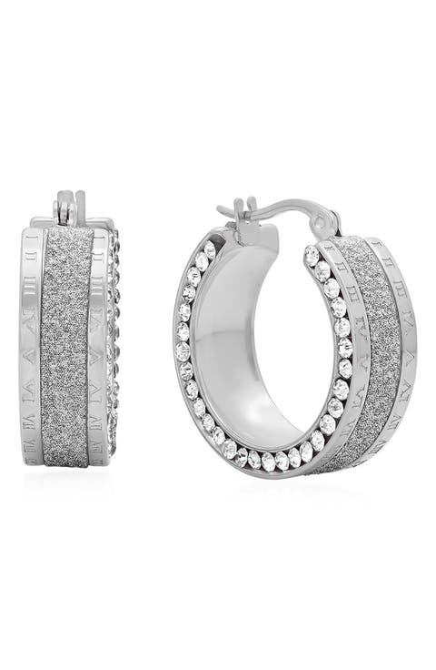 Simulated Diamond Hoop Earrings