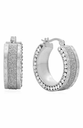 Simulated Diamond Hoop Earrings