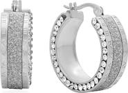 STEELTIME Simulated Diamond Hoop Earrings
