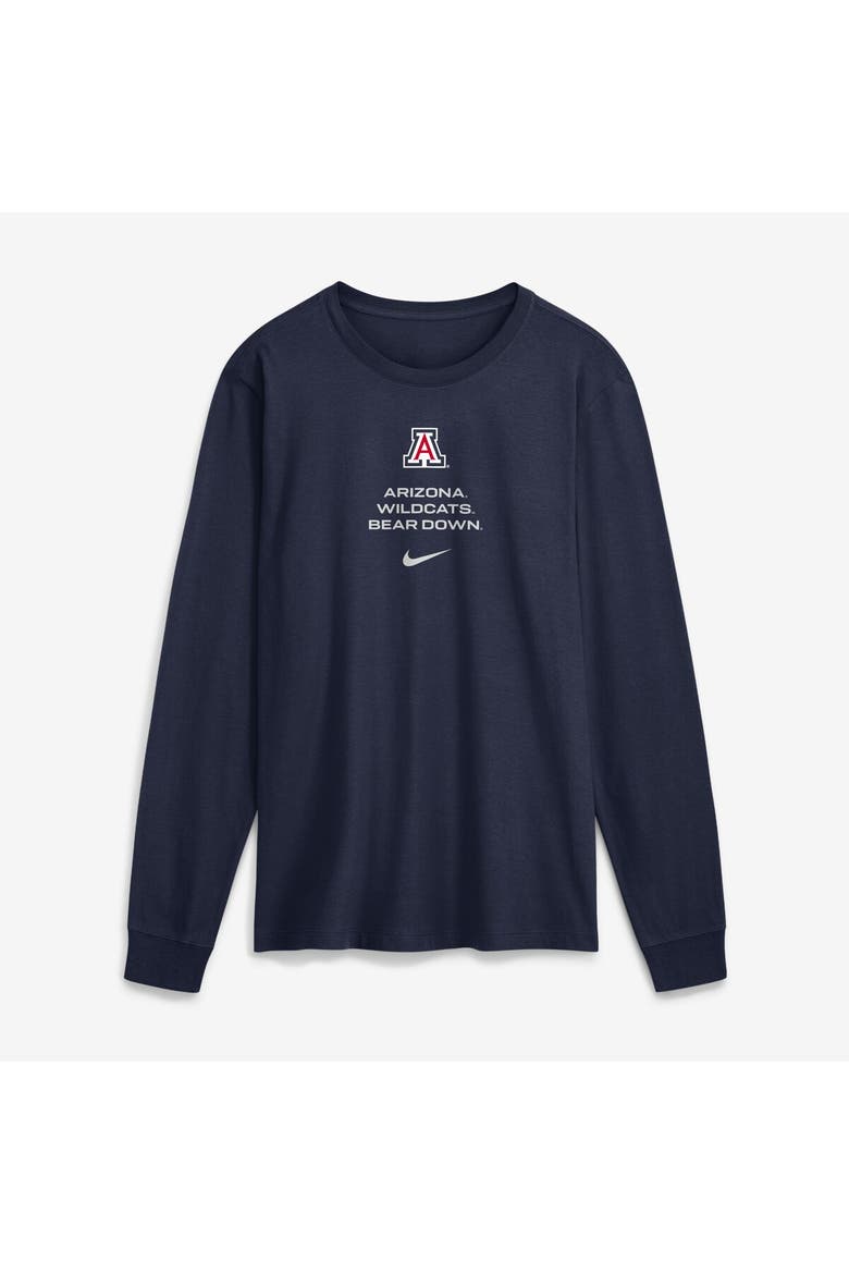 Men's Nike Navy Arizona Wildcats 2026 Sideline Dri-FIT Long Sleeve T-Shirt, Main, color, Navy