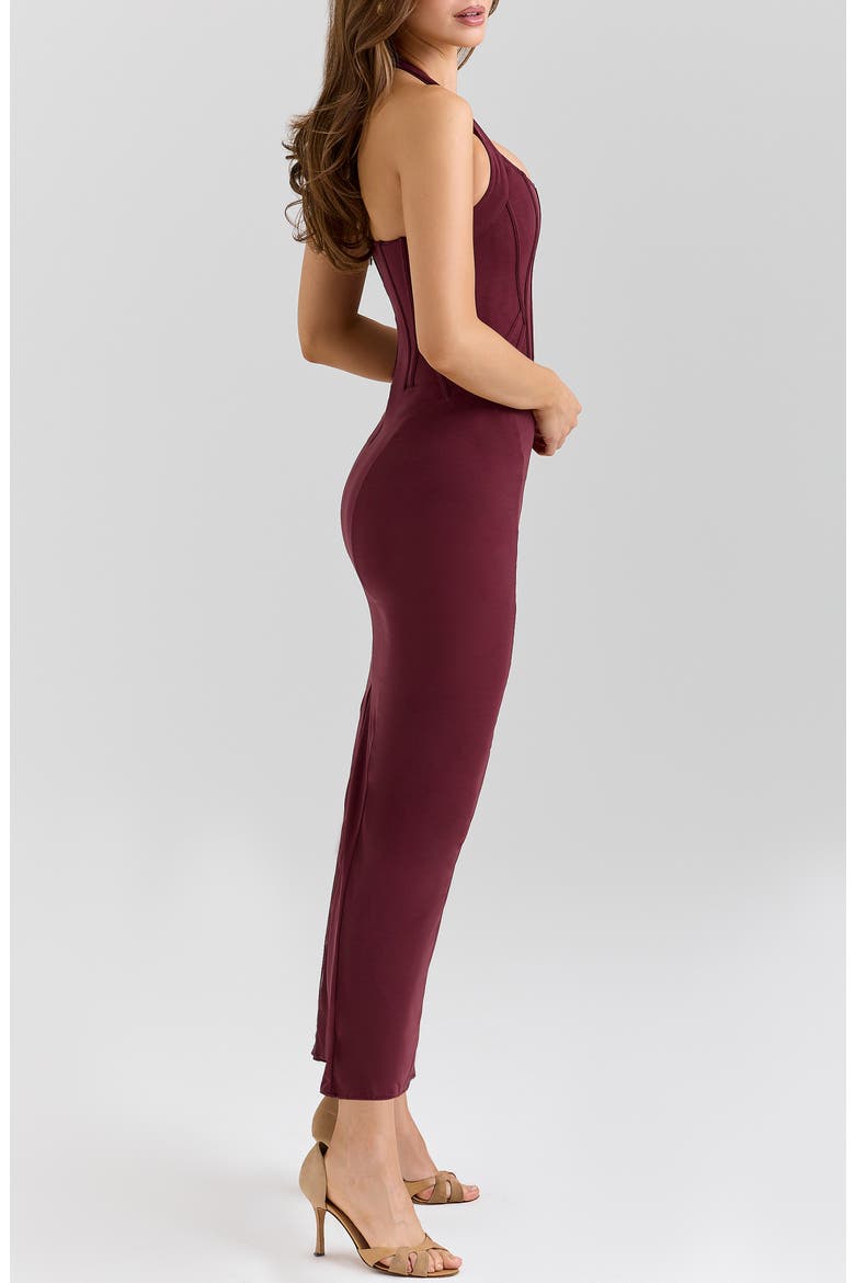 Lusilla Halter Powermesh Body-Con Cocktail Dress, Alternate, color, GRAPE