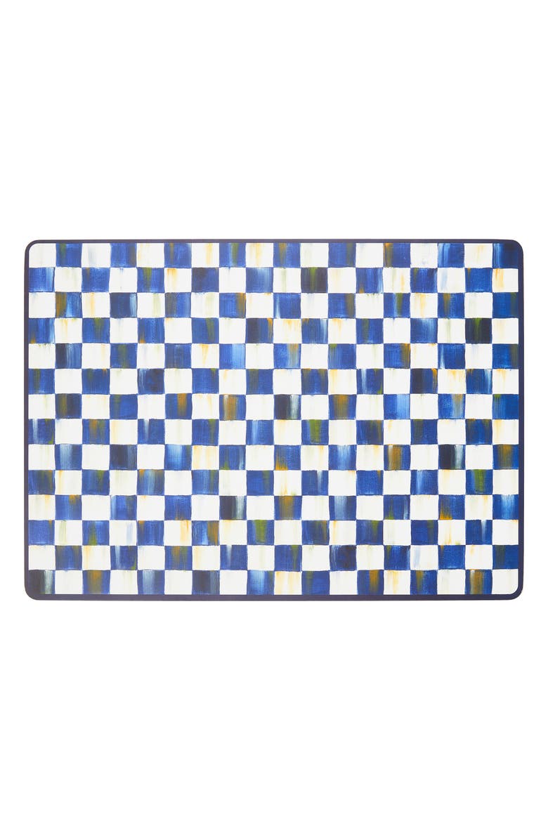 MACKENZIE CHILDS Royal Check Set of 4 Placemats, Main, color, Blue/ White