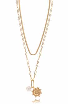 Ettika Celestial Layered Chain Pendant Necklace
