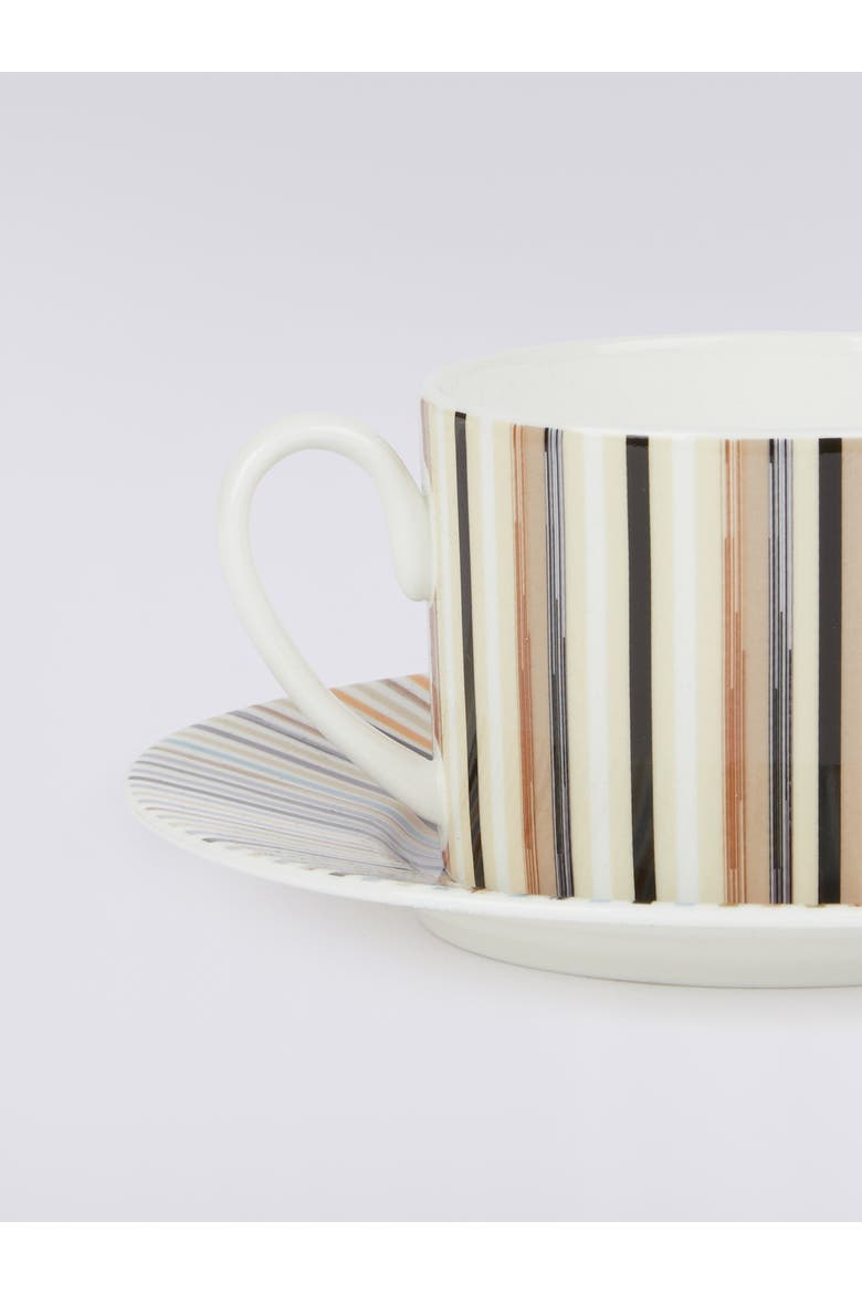 Stripes Jenkins Set Of 6 Tea Cups & Saucers, Alternate, color, White