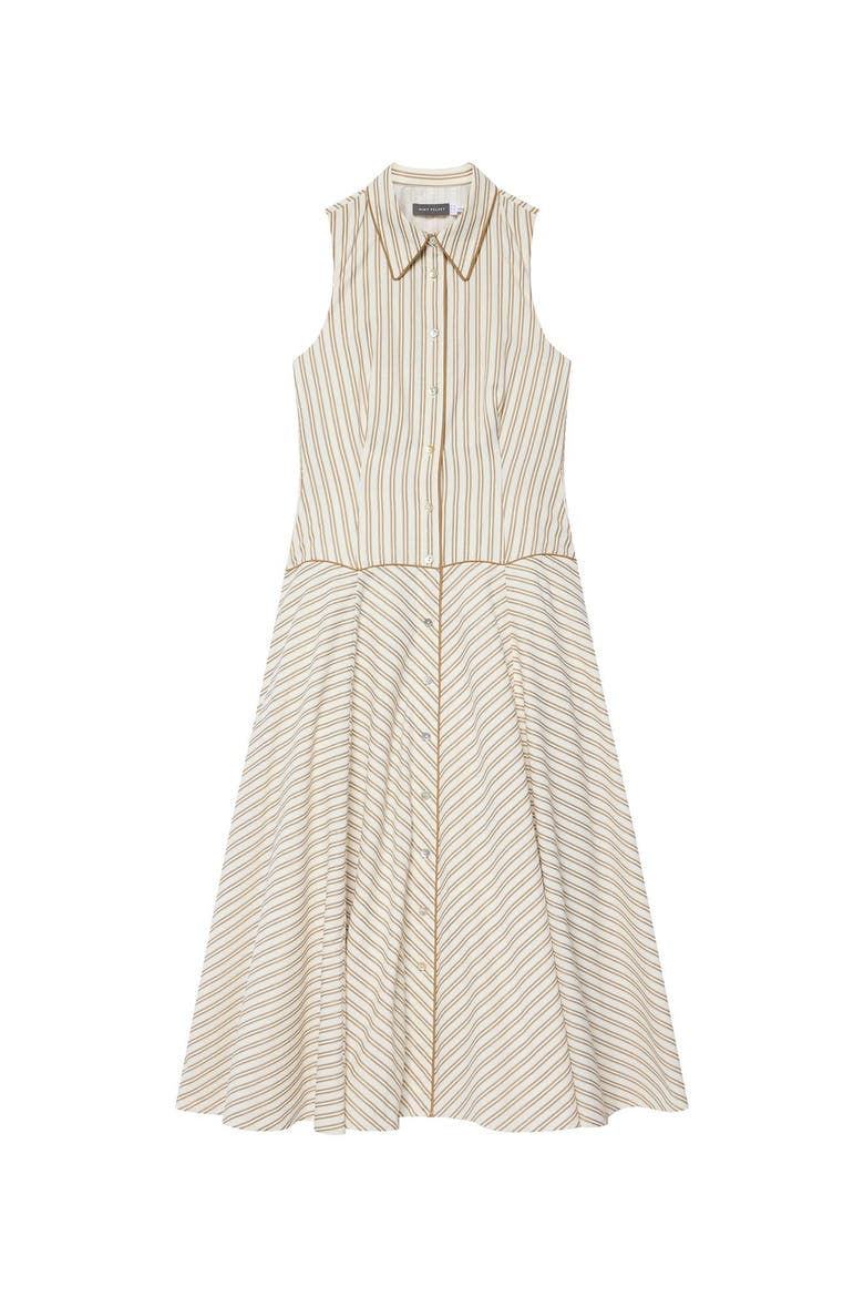 Stripe Button Midi Dress, Alternate, color, Neutral