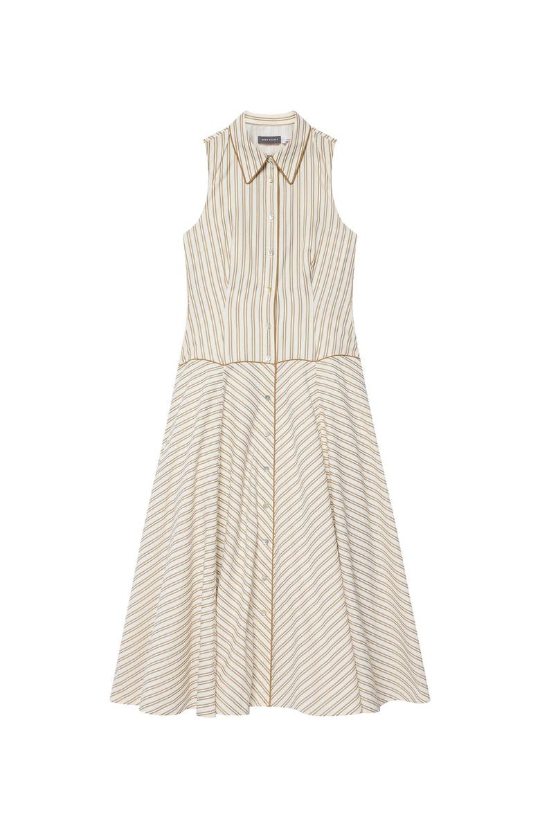 MINT VELVET Stripe Button Midi Dress, Alternate, color, Neutral
