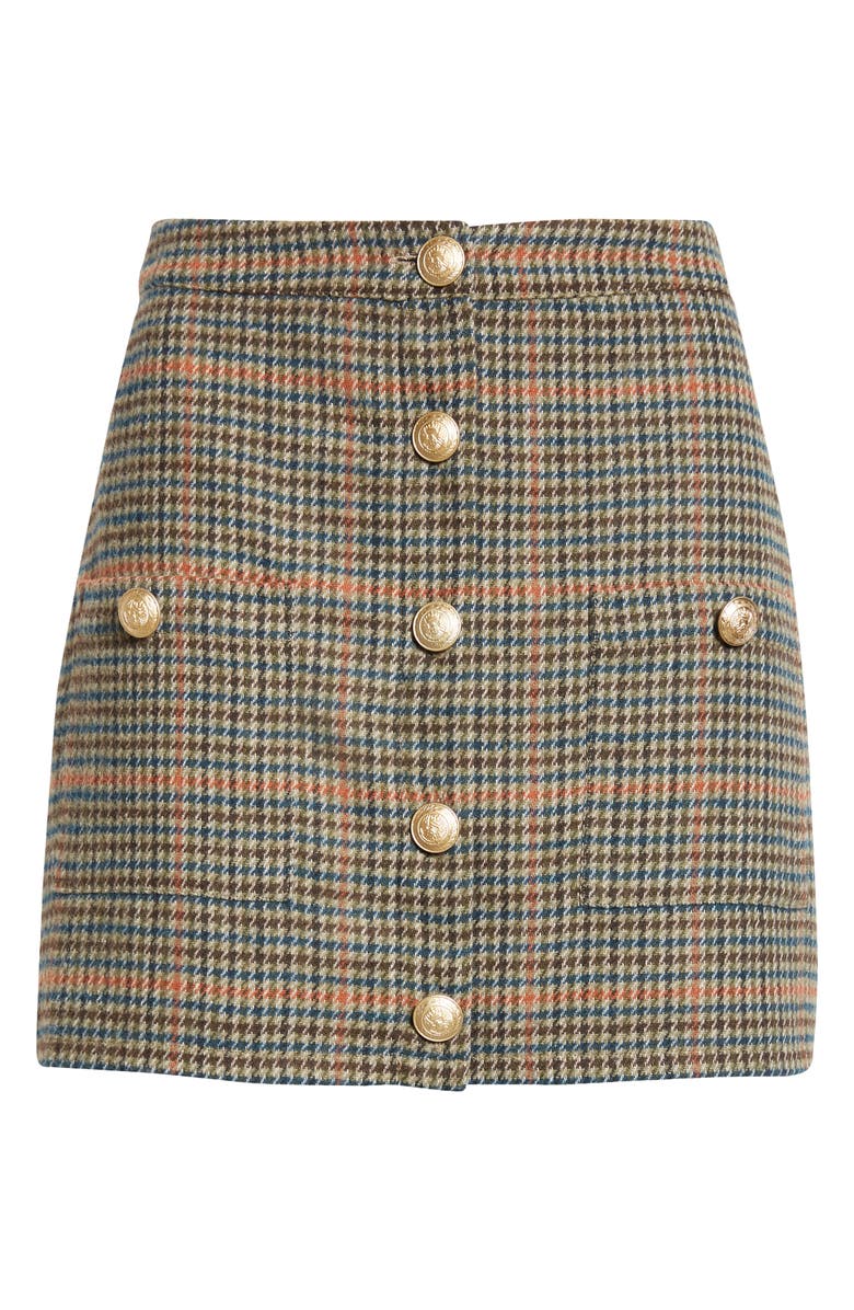 L'AGENCE Zander Plaid Button Front Miniskirt, Alternate, color,