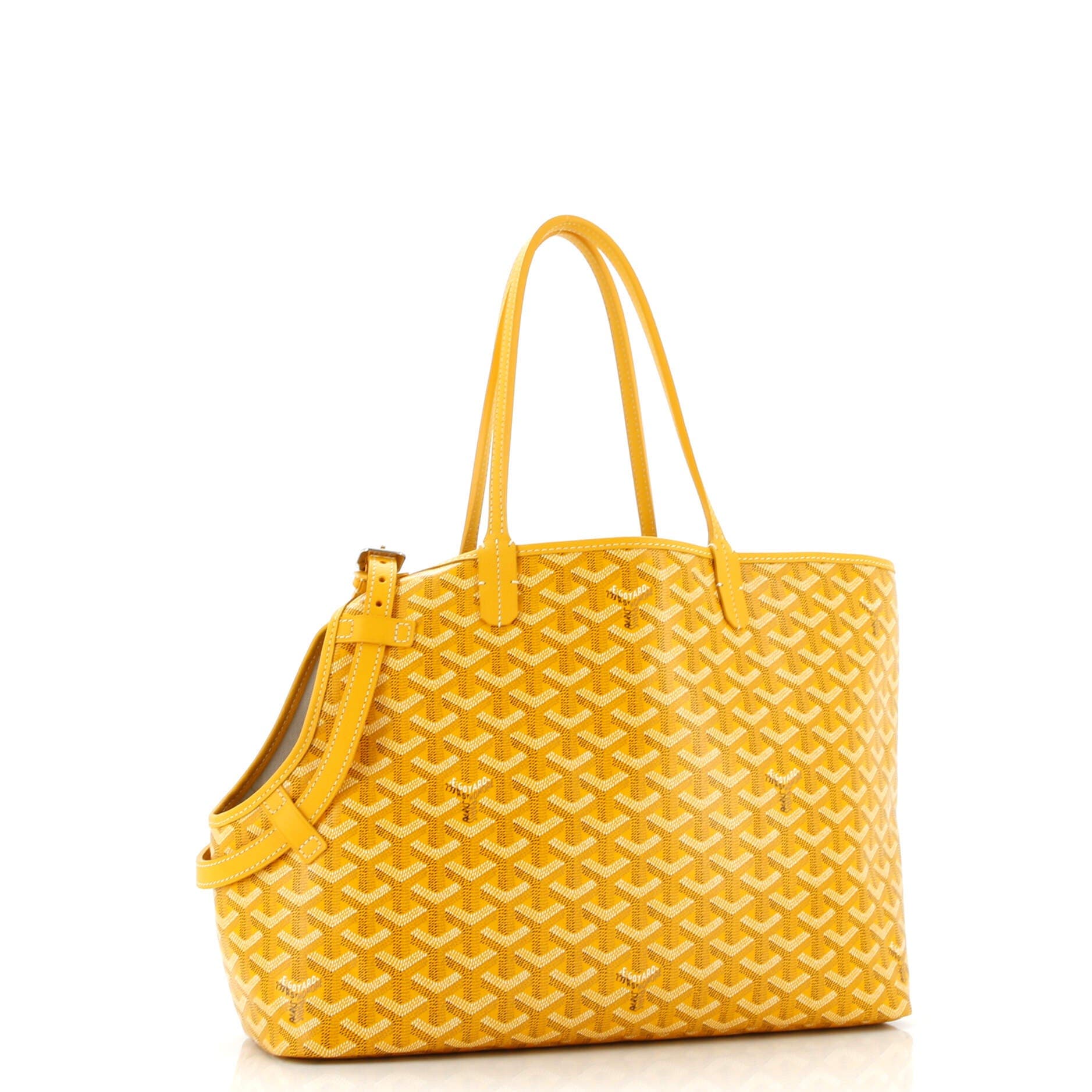 Pre-Owned Goyard Chien Gris Pet Carrier Tote Coated Canvas, Alternate, color, 