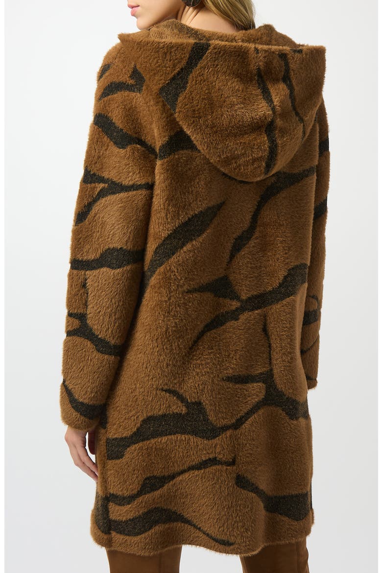 Tiger Print Feather Yarn Jacket, Alternate, color, BROWN/ BLACK