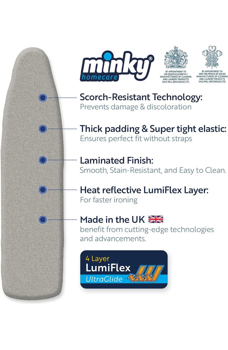 Minky SureFit LumiFlex Ironing Board Cover, Alternate, color, Grey