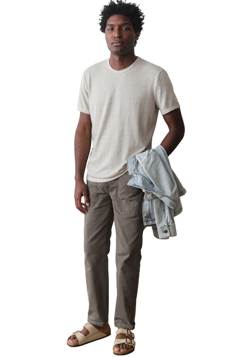 Marine Layer Signature Jacquard Stripe T-Shirt, Alternate, color, Whitecap/ Navy