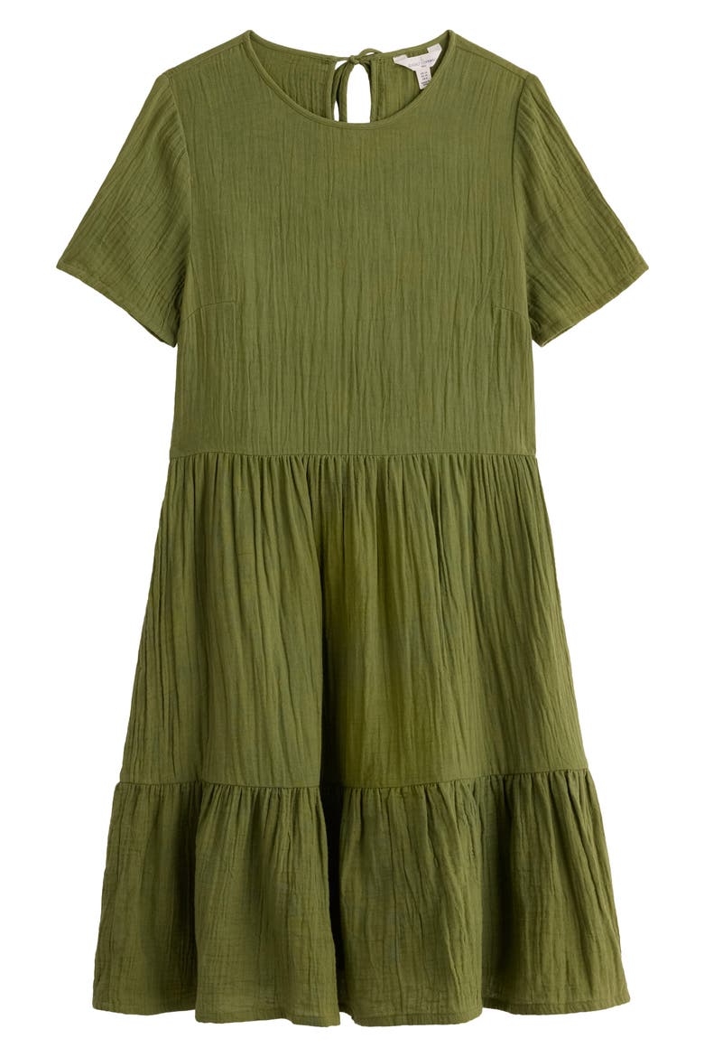 Pebble Comb Organic Cotton Double Gauze Dress, Alternate, color, CREEK