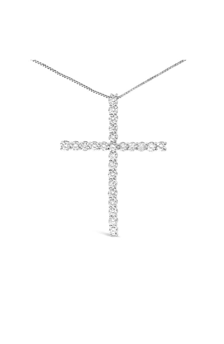 Haus of Brilliance 14K White Gold 2.0 Cttw Lab Grown Diamond Cross Inch Pendant Necklace, Alternate, color, White