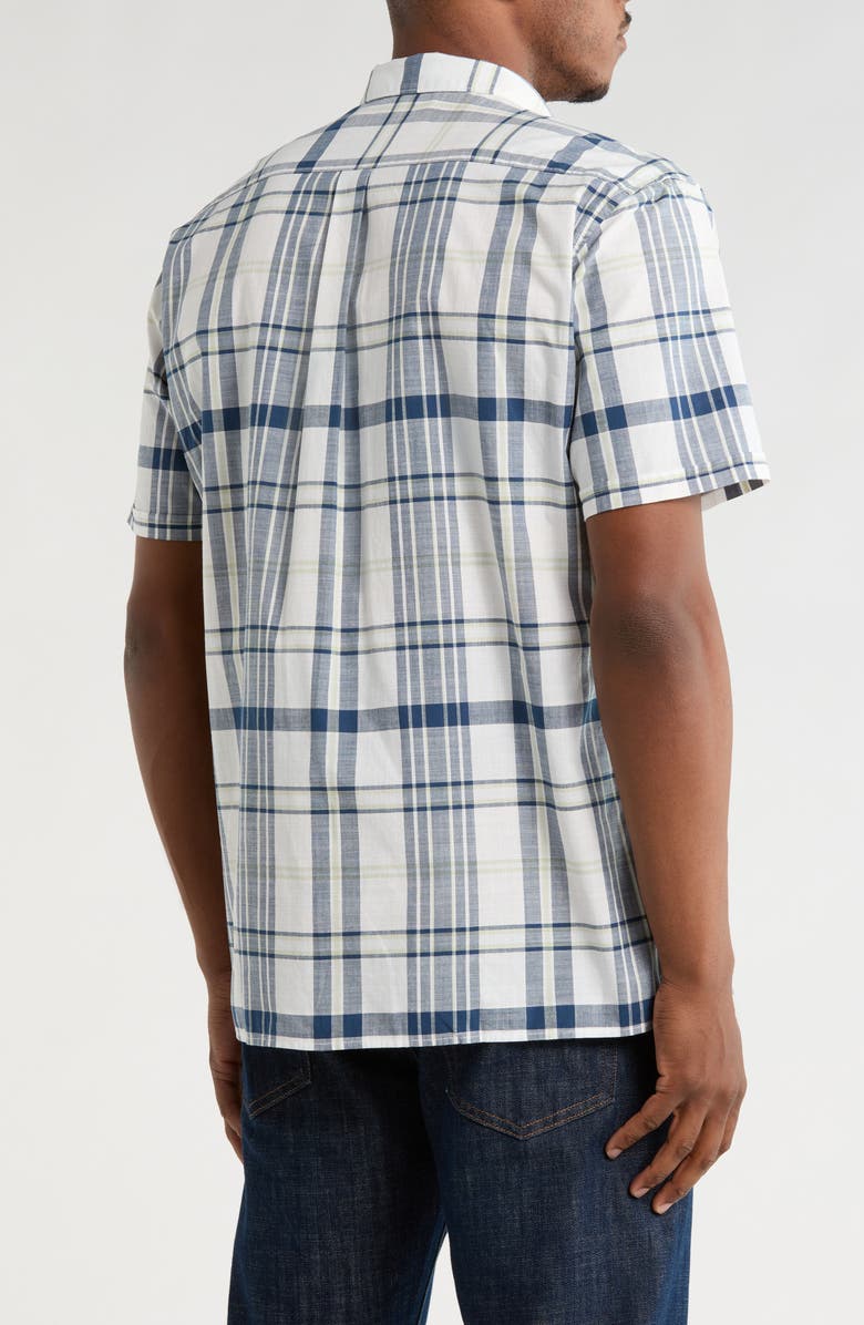 Barbour Grassbeach Plaid Short Sleeve Cotton Button-Up Shirt, Alternate, color, White