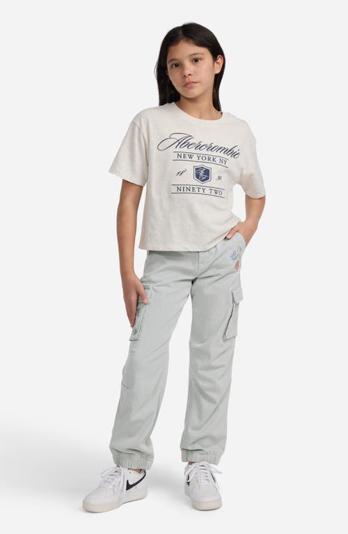 Abercrombie Girls Embroidered Cargo Joggers In Gray