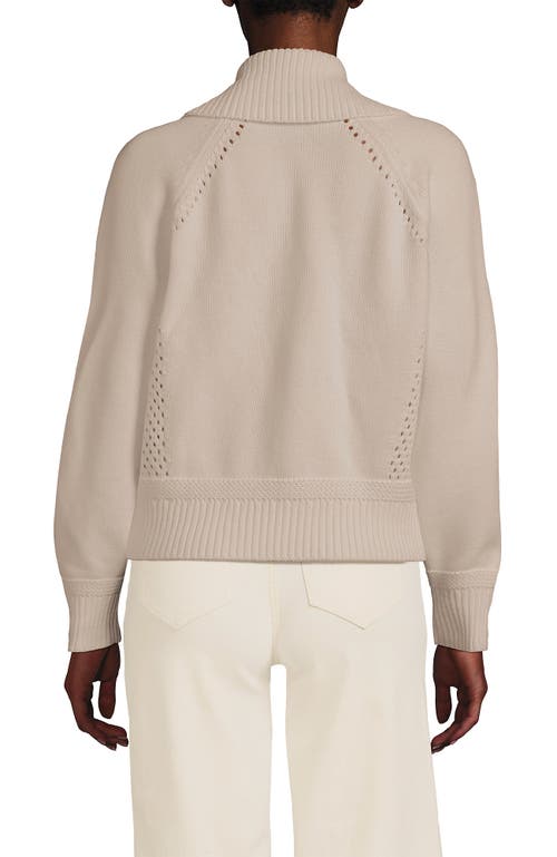 Lands' End Drifter Large Collar Zip Front Cardigan Sweater In Multi