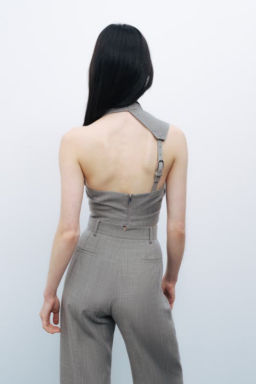 Shop Nocturne Double Pleated Pants In Grey