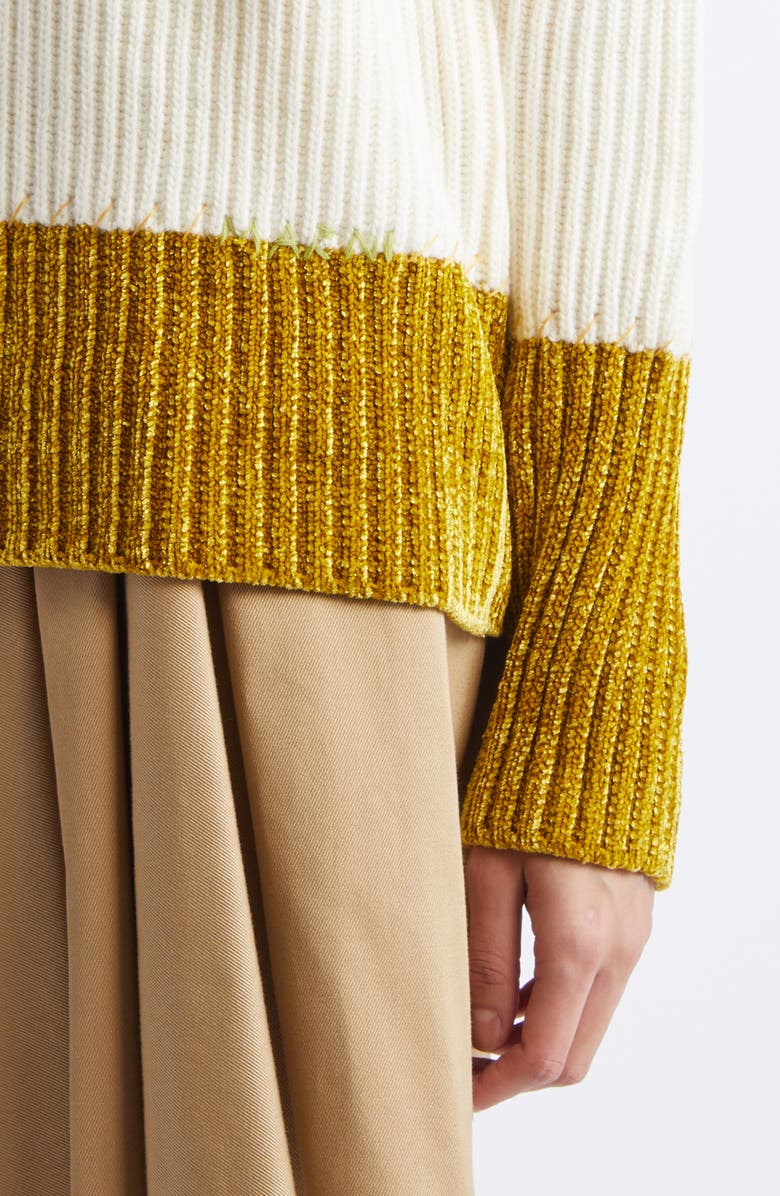 Marni Bicolor Crewneck Sweater, Alternate, color, 