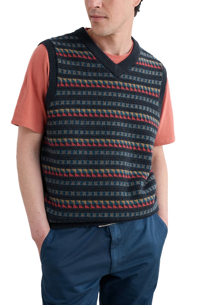 Seasalt Cornwall Walt Fair Isle Wool Blend Vest, Main, color, 