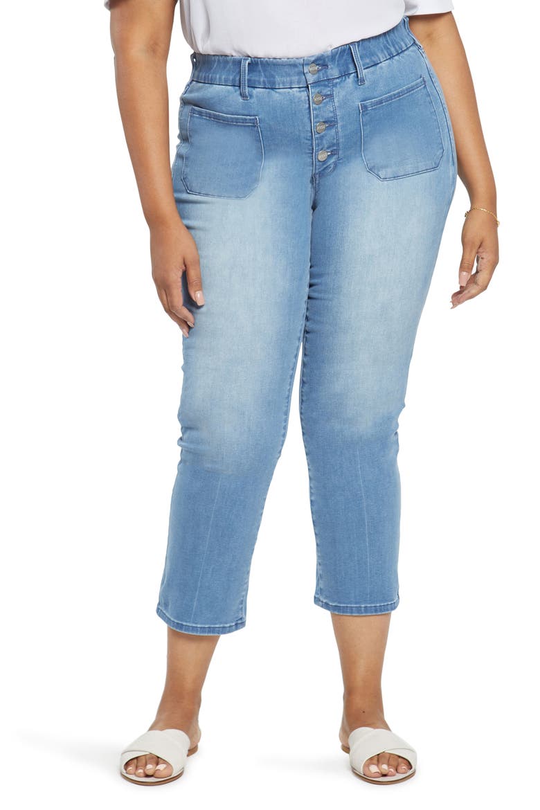 Marilyn Infinity Waist Button Fly Crop Jeans, Main, color, EVERLY
