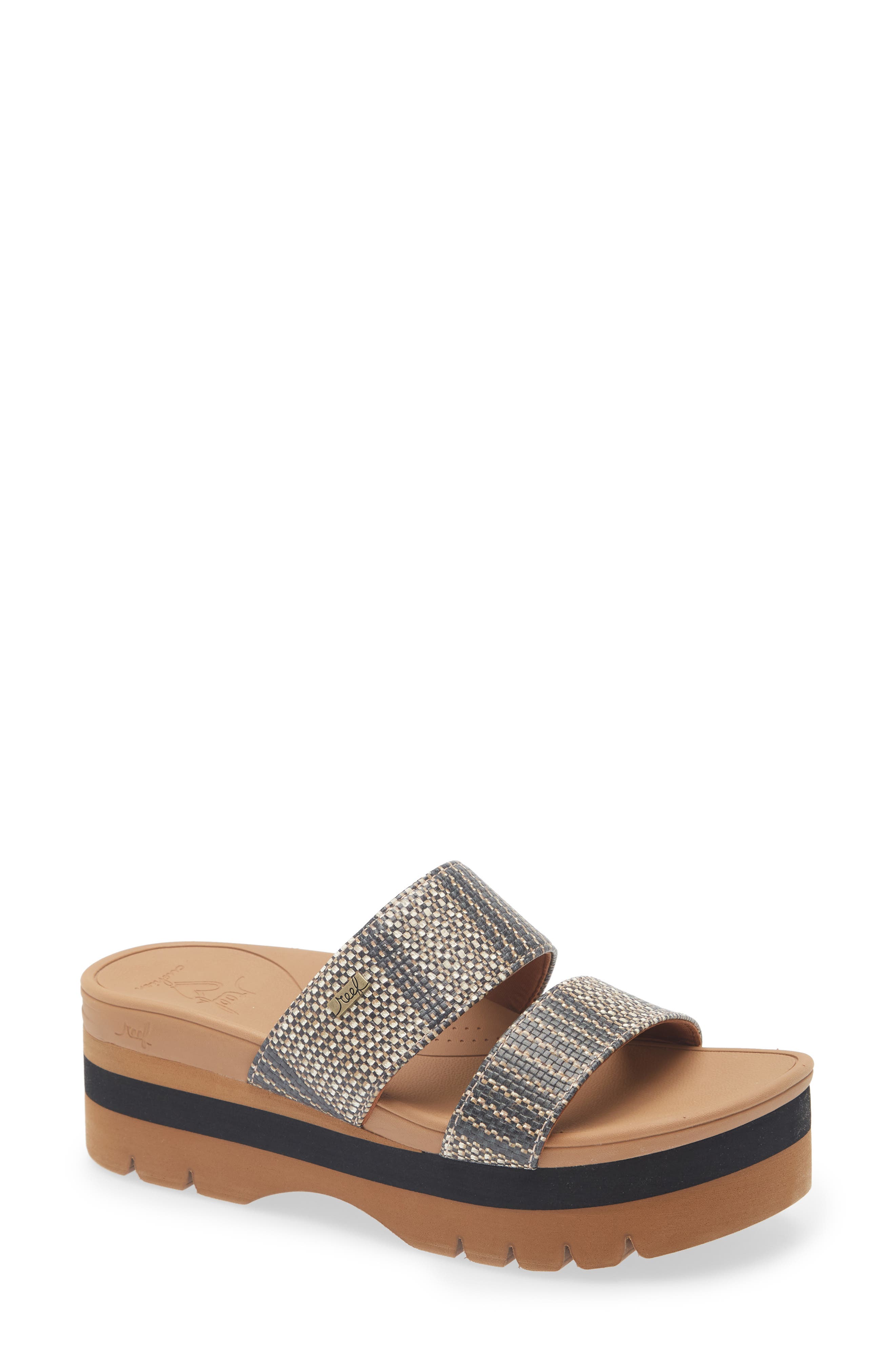 Reef Banded Horizon 2.5 Platform Slide Sandal