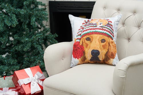 C & F Home C&f Home Winter Hat Golden Indoor/outdoor Christmas Holiday Throw Pillow, 18" X 18" In Animal Print