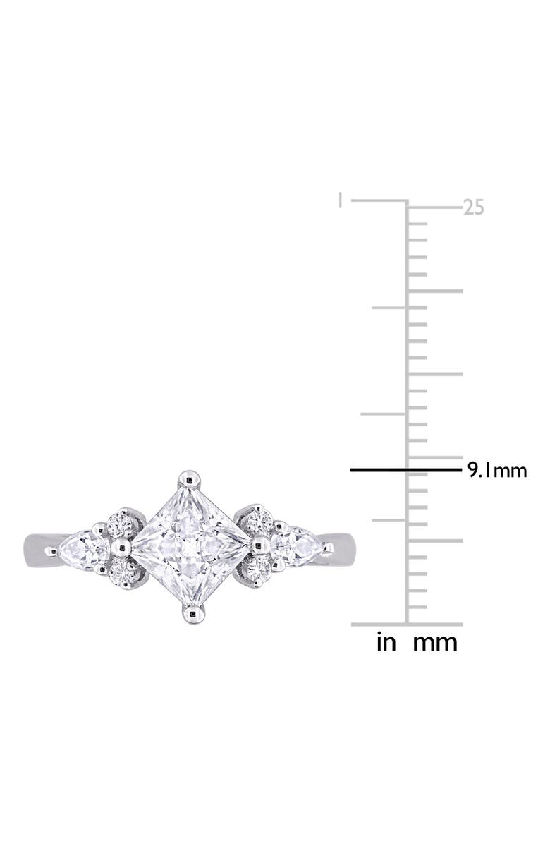 DELMAR Princess Cut Lab-Created Moissanite Ring, Alternate, color, White