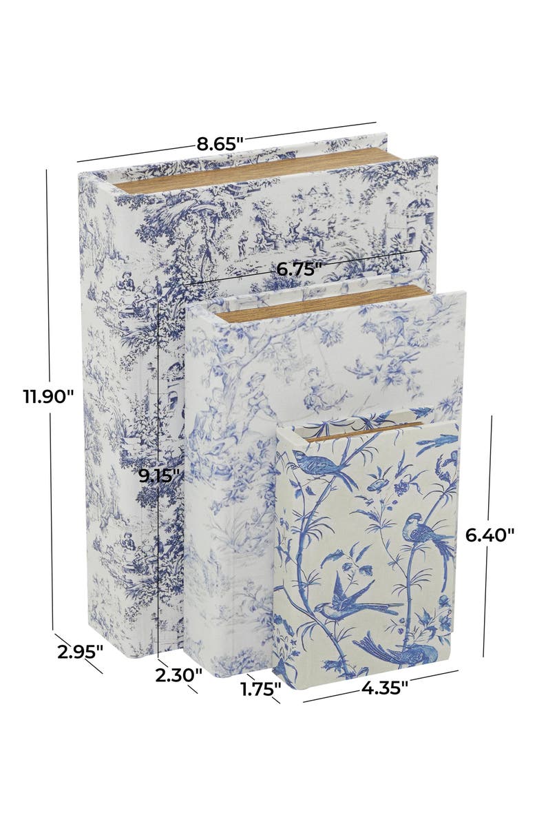 SONOMA SAGE HOME Set of 3 Faux Book Boxes, Alternate, color, White