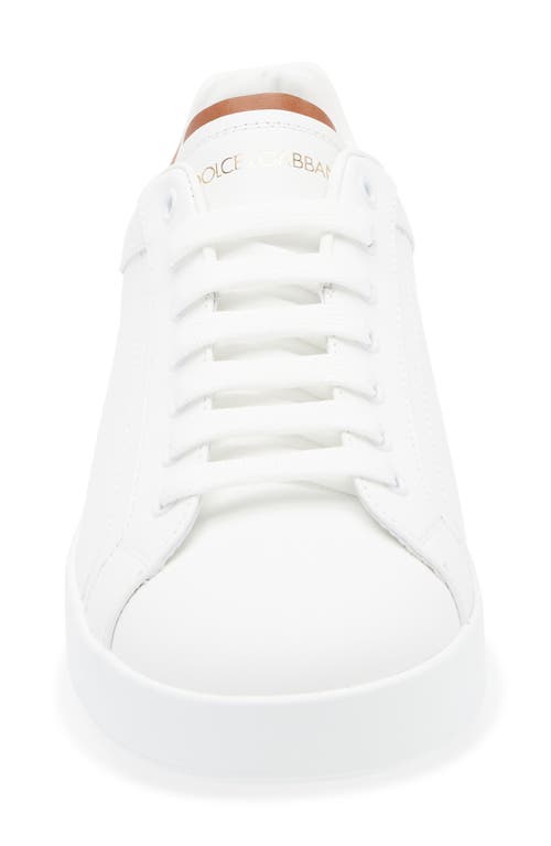 Dolce & Gabbana White Leather Portofino Sneakers