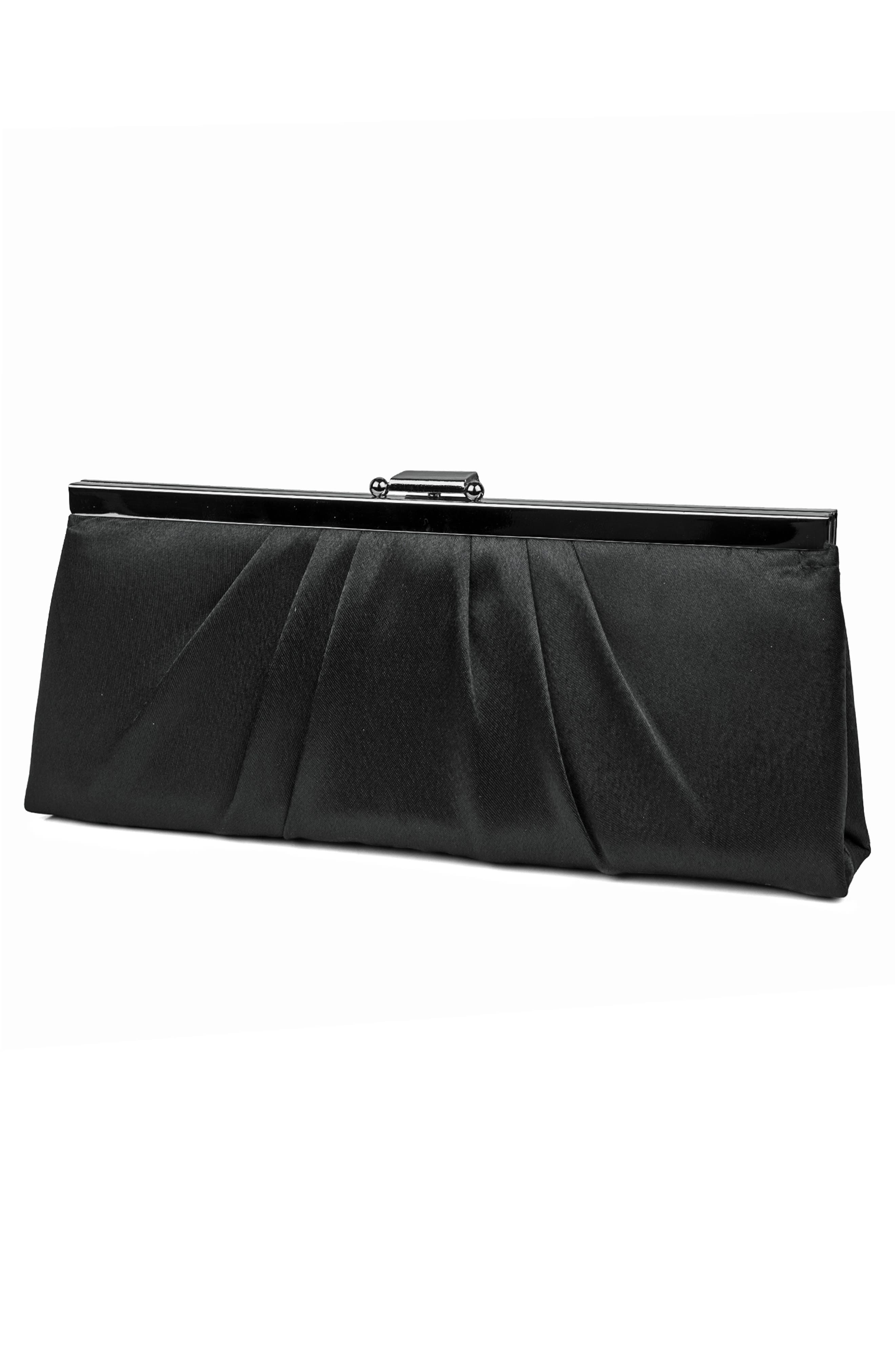 Jessica McClintock Pleated Satin Clutch, Alternate, color, 
