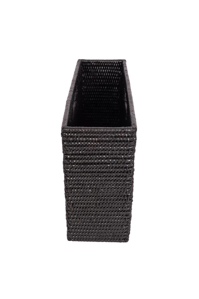 Rectangular Rattan Magazine Holder, Alternate, color, Tudor Black