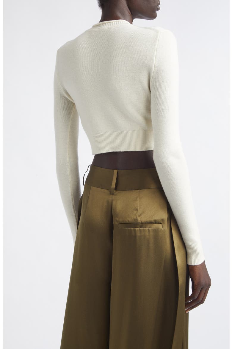 Crop Merino Wool Sweater, Alternate, color, IVORY