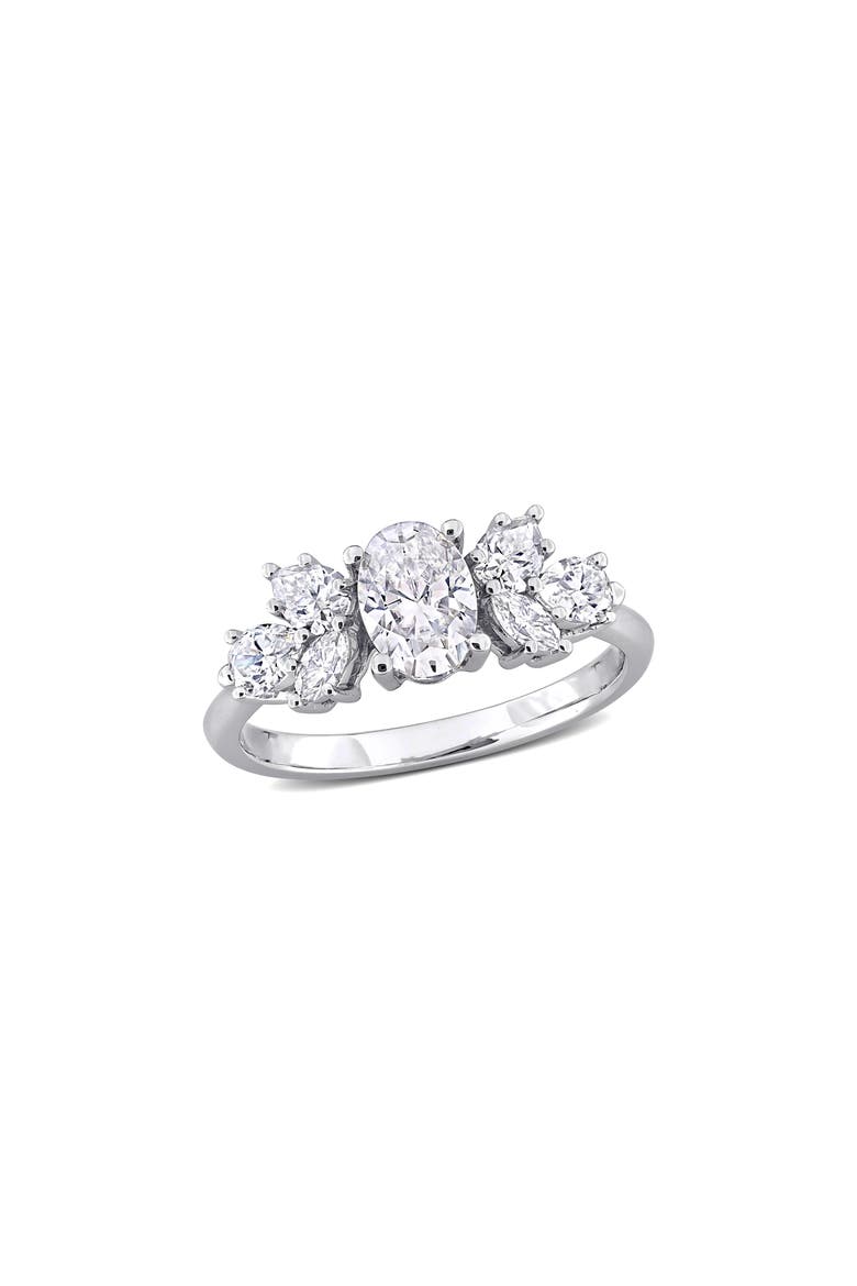 Lab-Created Moissanite Engagement Ring, Main, color, WHITE