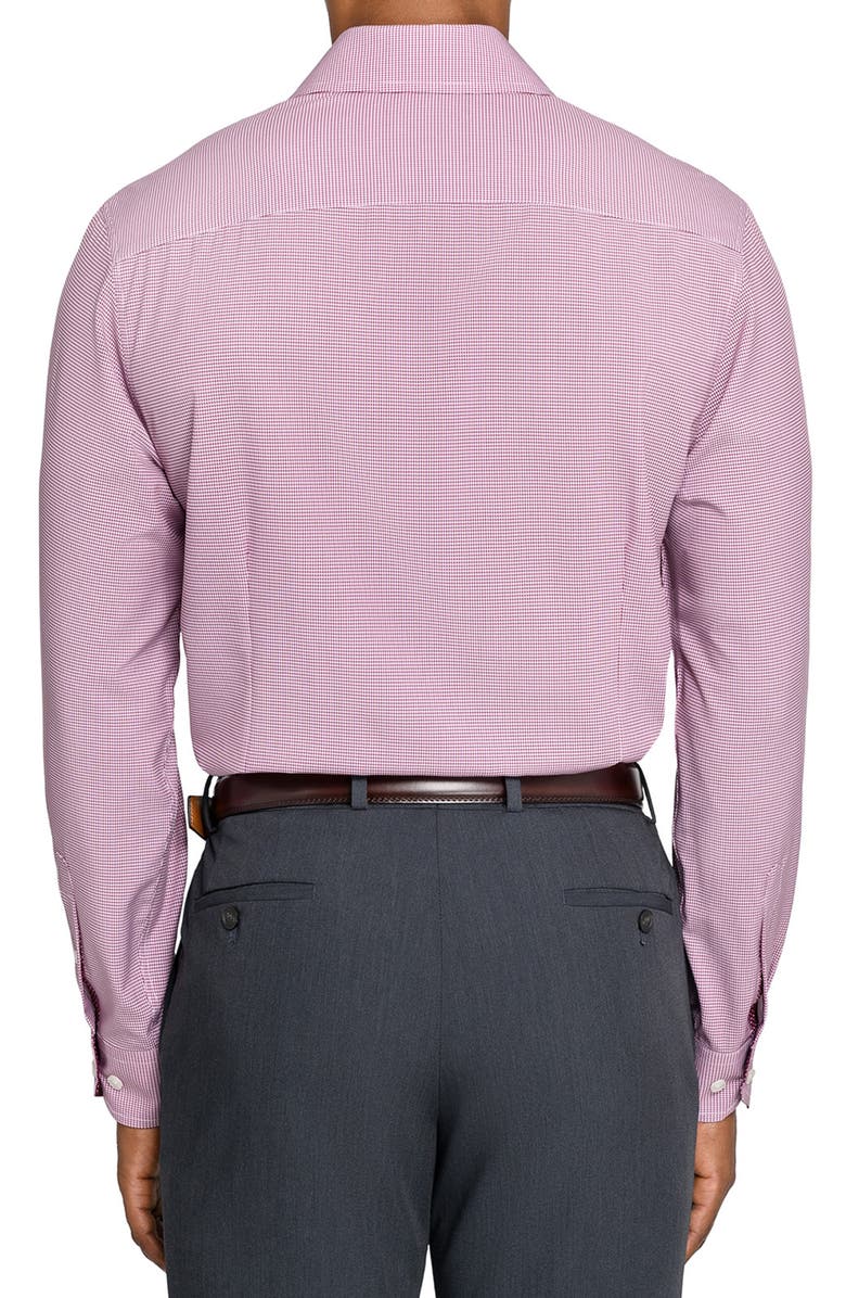 W.R.K Slim Fit Red Micro Houndstooth Performance Dress Shirt, Alternate, color, Maroon