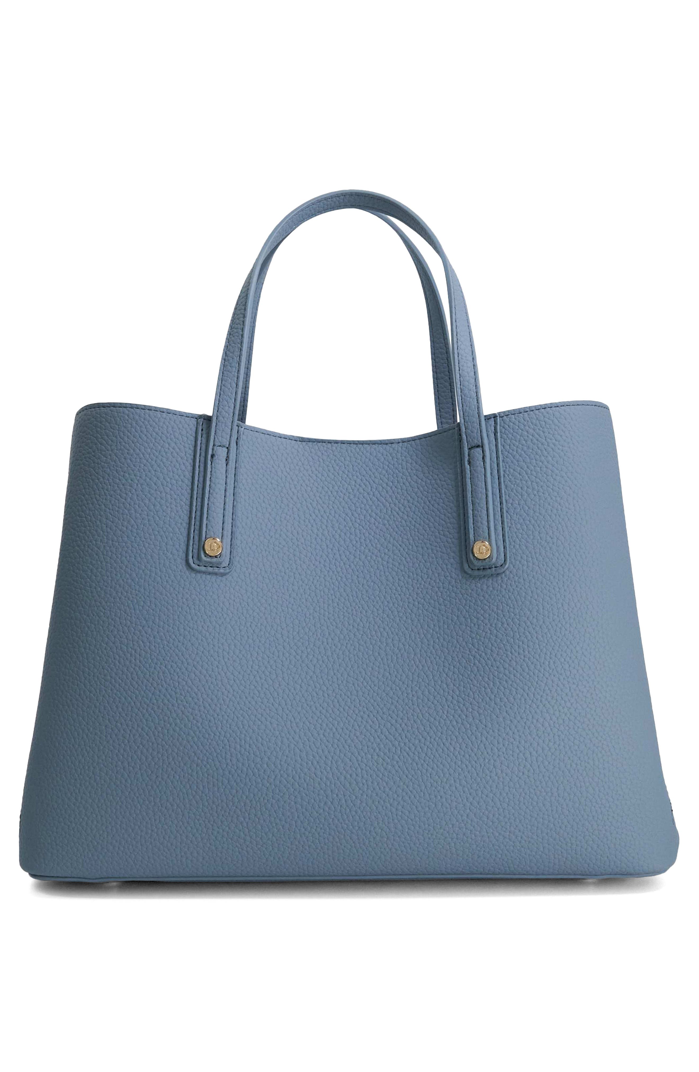 Dorrie Faux Leather Tote, Alternate, color, BLUE