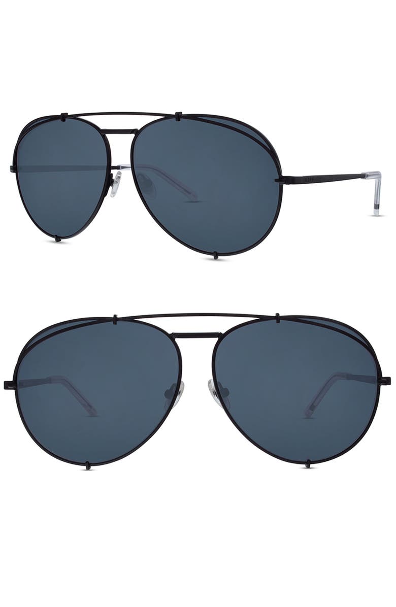 DIFF x Khloé Koko 63mm Oversize Aviator Sunglasses, Main, color,