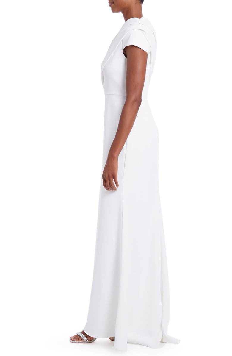Badgley Mischka Collection One-Shoulder Crepe Gown, Alternate, color, 