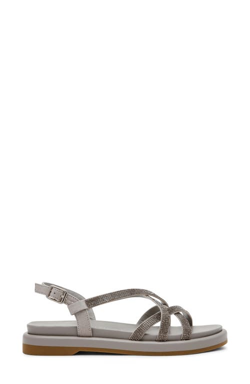 Anne Klein Esmeralda Strappy Sandal In Grey Microsuede